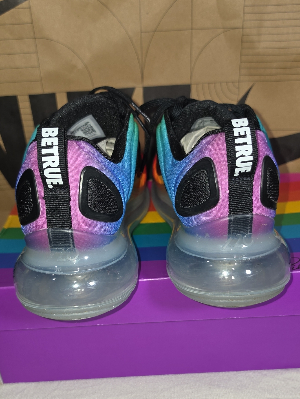 Nike Air Max 720 ‘Be True’ for Gilbert Baker Multicolor CJ5472-90 Men 6 Wmen 7.5 - Picture 5 of 15